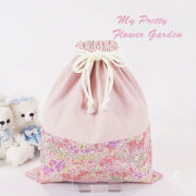 れんれん様　確認用　いちご　ピンク　チェック　着替え袋　35×40 れんれん様 確認用 いちご ピンク チェック 着替え袋 35×40