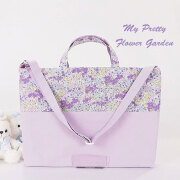 入学入園グッズ - パープル系の小花柄 幼稚園・保育園準備 女の子用