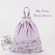 入学入園グッズ - パープル系の小花柄 幼稚園・保育園準備 女の子用