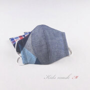 給食用 マスク 男の子 立体マスク【Mサイズ】小学生用 子供用 通園通学 チェック