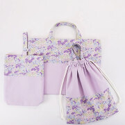 みちゃん様☆専用93.入園入学セット女の子　パープル ベリーガーデン 小花柄パープル｜入園入学グッズ お揃いセット・単品｜サイズオーダー