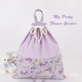 入園入学グッズオーダー手作り幼稚園保育園用の女の子用巾着袋特大持ち手付き