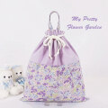 入園入学グッズオーダー手作り幼稚園保育園用の女の子用巾着袋ポケット付き