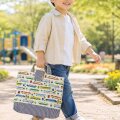フタつきレッスンバッグ 電車・新幹線 フラップ付き 入園入学準備グッズ 稚園・保育園・小学校用