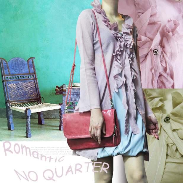 薄手コットンフリルリボン結びのAラインロングブラウスカーデ