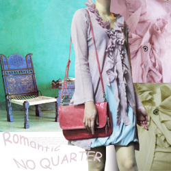 薄手コットンフリルリボン結びのAラインロングブラウスカーデ