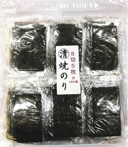 焼のり8切サイズ5枚パック×100袋入