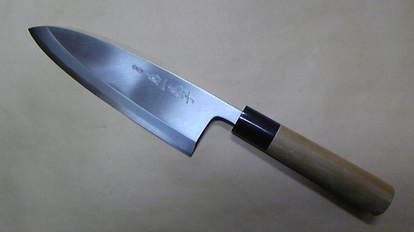 左用　出刃庖丁　白鋼　六寸