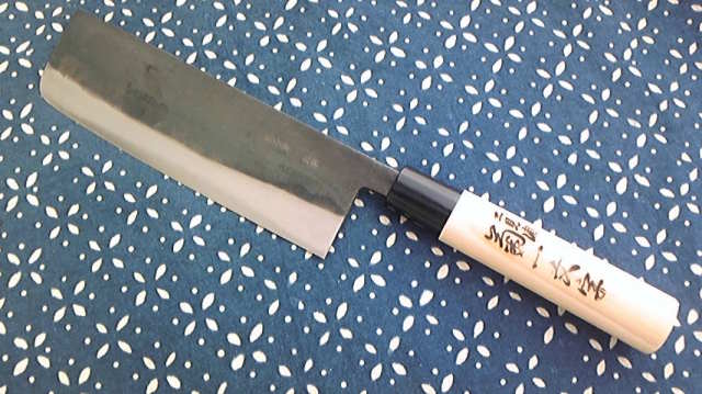 菜切り包丁 黒打 安来鋼青紙