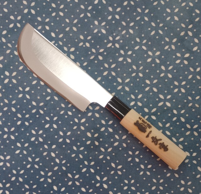 野菜収穫庖丁 木鞘付 ゴールドステンレス鋼割込 錆びにくいです 全長