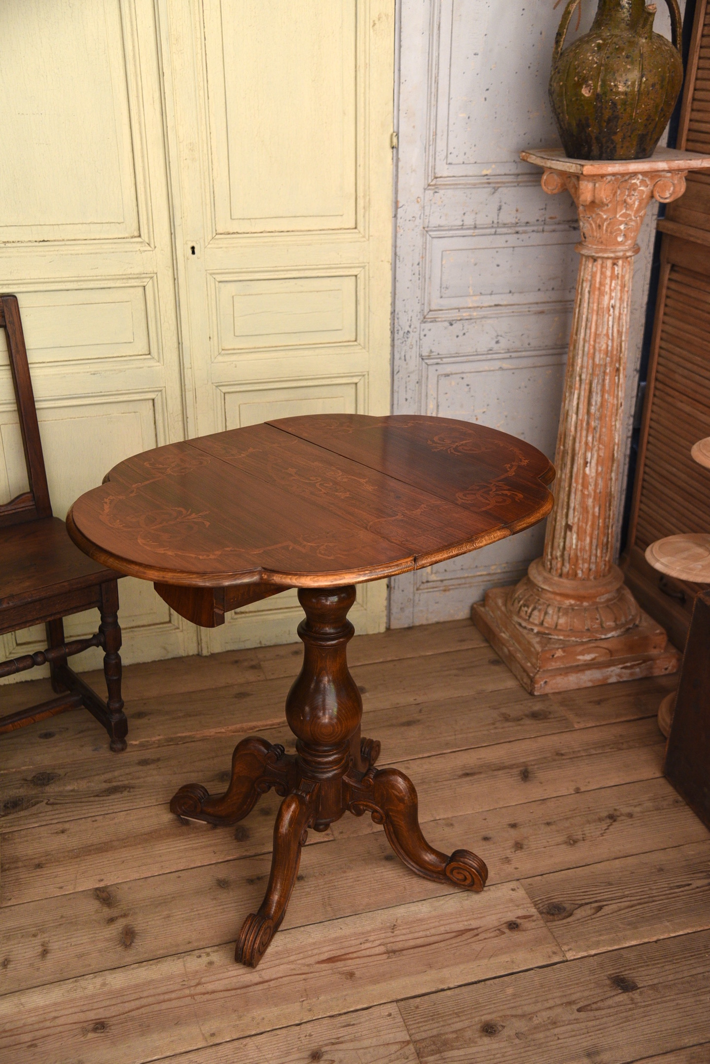 アンティーク　ドロップリーフテーブル　デスク　ワインテーブル　サイドテーブル