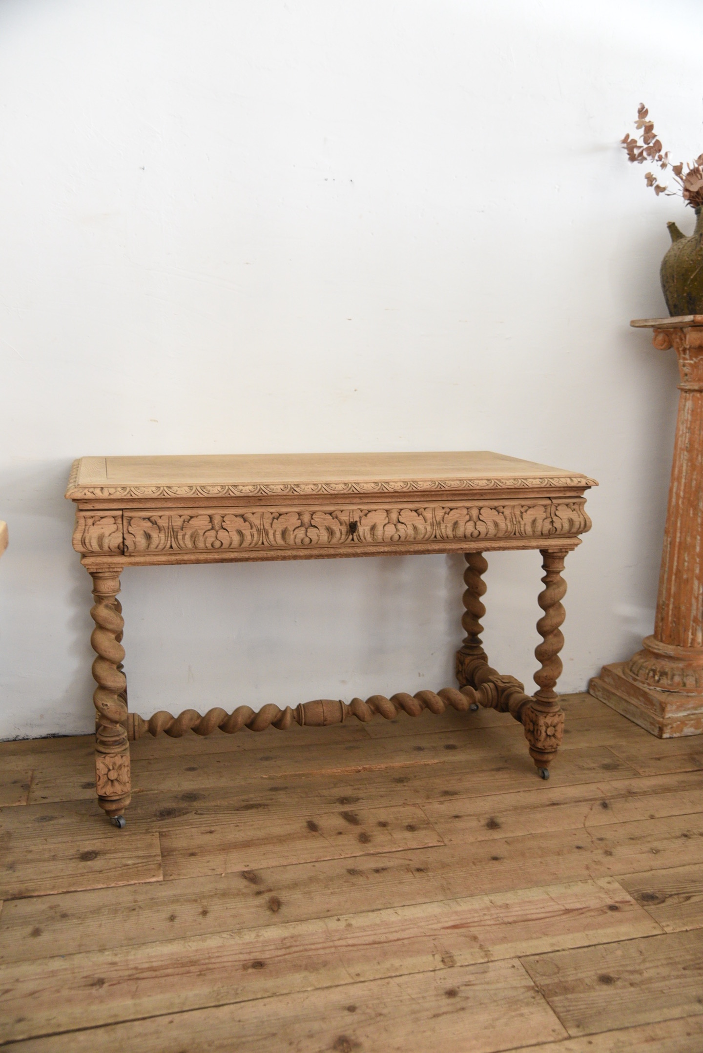 アンティーク　デスク　剥離　フレンチ　テーブル　勉強机