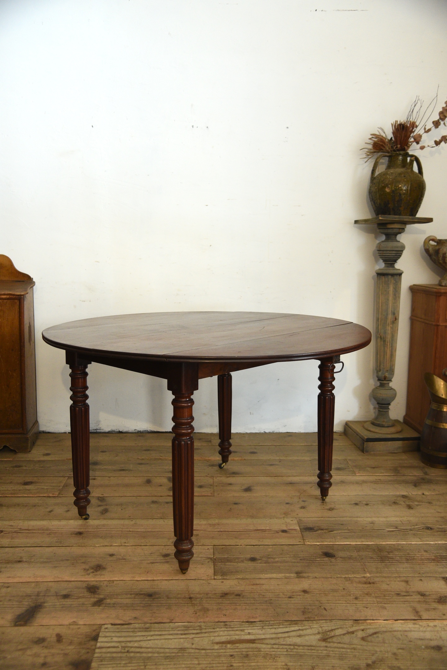 アンティーク　ドロップリーフテーブル　フレンチ　ダイニングテーブル