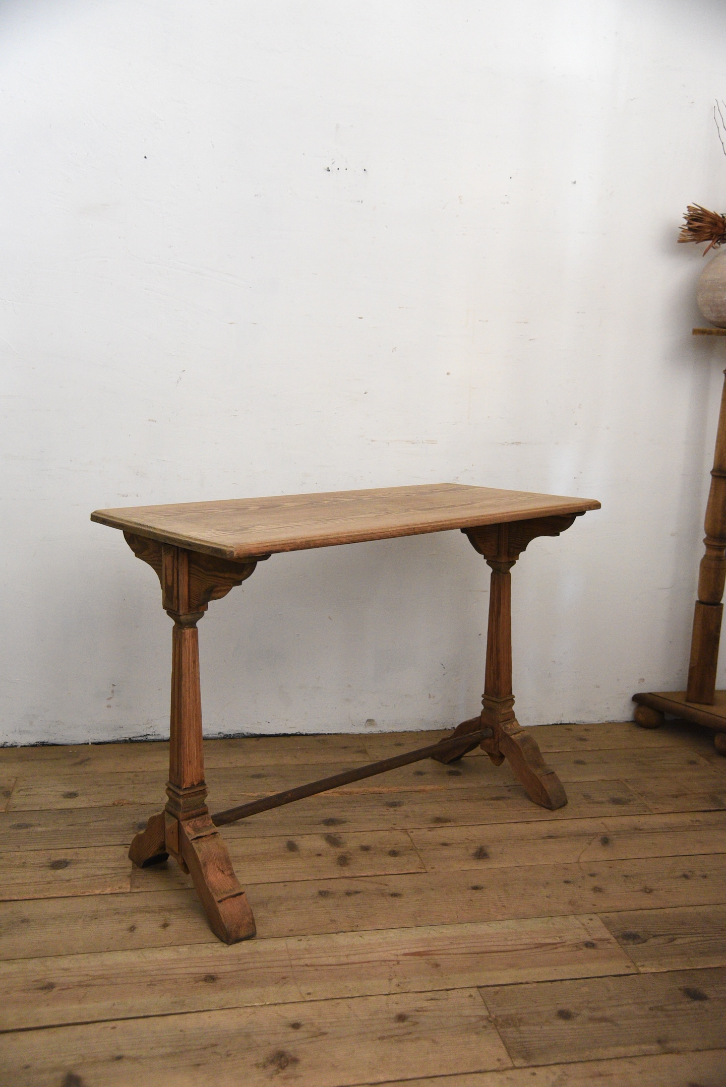 アンティーク　カフェテーブル　ビストロテーブル　デスク　剥離　フレンチ