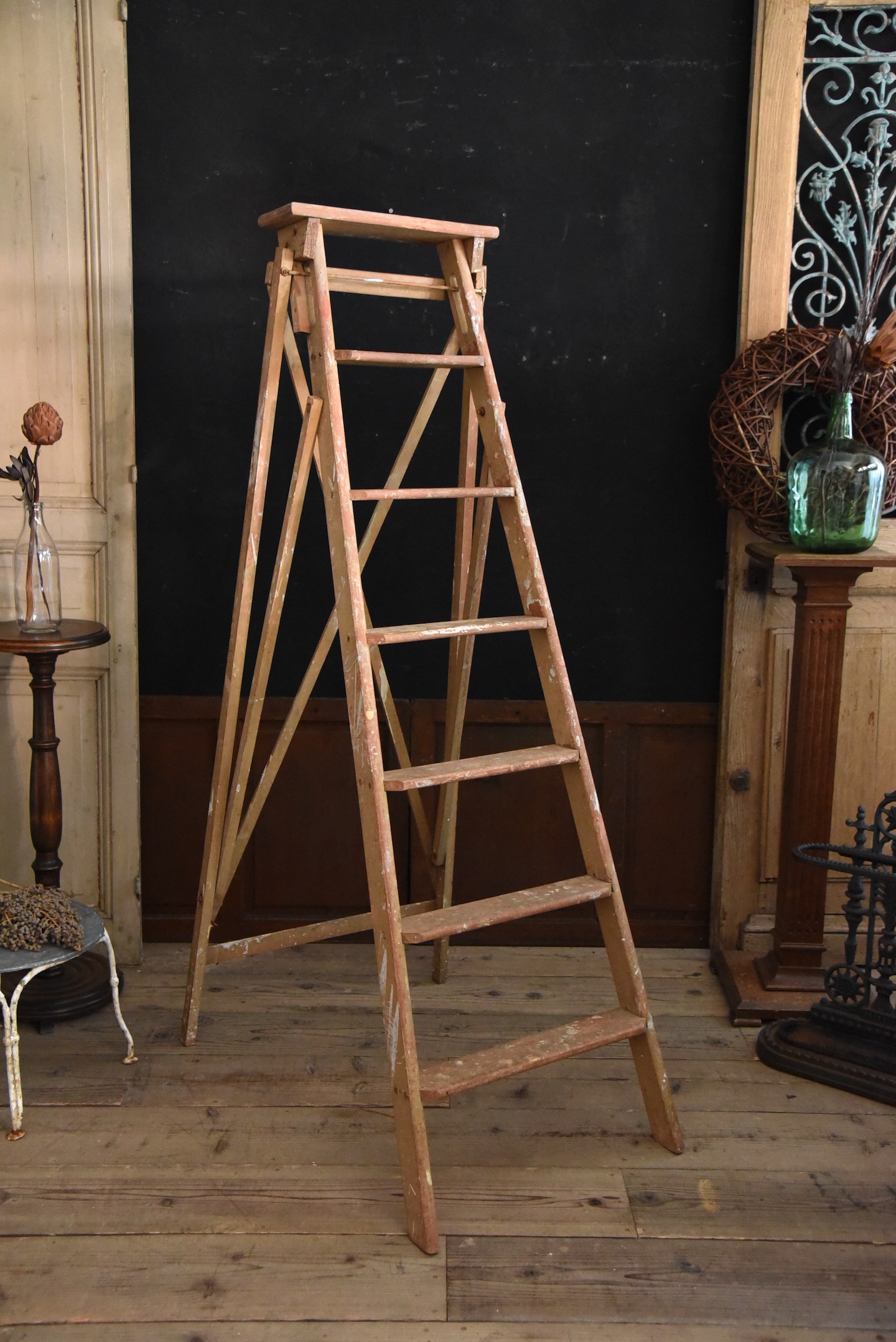 アンティーク　ラダー　木製