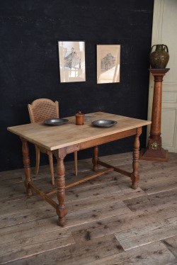 アンティーク　ダイニング　テーブル　フレンチ　オーク材　デスク