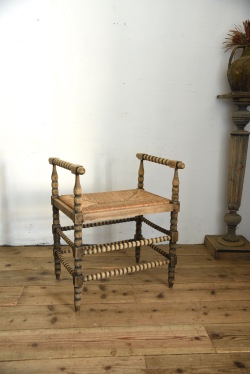 アンティーク　スツール　剥離　ベンチ　フレンチ