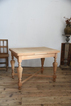 アンティーク　フレンチ　エクステンションテーブル　ダイニングテーブル　剥離