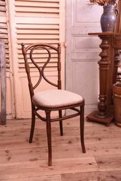カフェ　チェア　張替え　木製　フランス　アンティーク