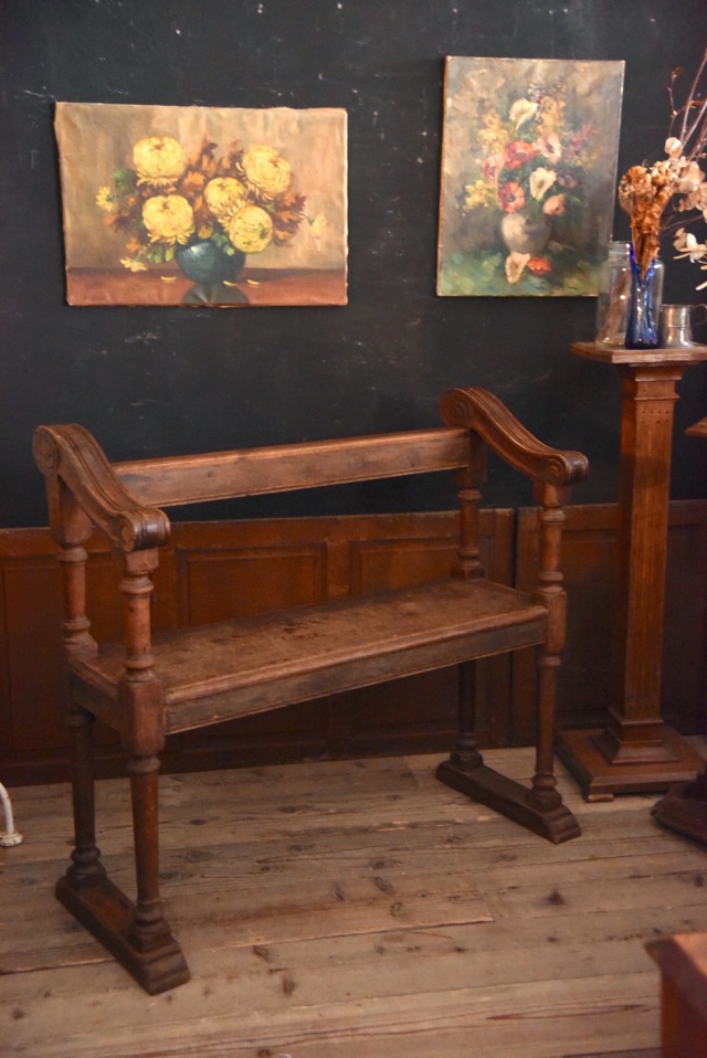 アンティーク 木製ベンチ