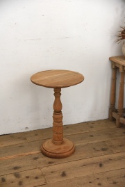 アンティーク　花台　剥離　フレンチ　サイドテーブル　ラウンド