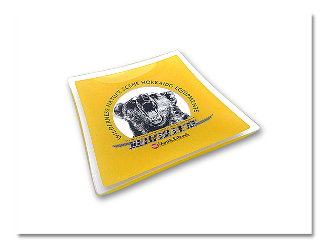 熊 ガラス皿 "角"