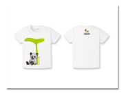 ベビーTシャツ小熊出没 ふき ホワイト