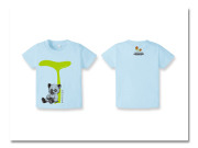 ベビーTシャツ小熊出没 ふき ブルー