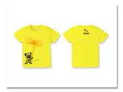 ベビーTシャツ小熊出没 ほうし イエロー