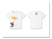 ベビーTシャツ小熊出没 ほうし ホワイト