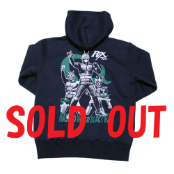 仮面ライダーBLACK RX「ポーズ」ジップアップパーカー(ネイビー)