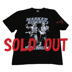 仮面ライダーV3「V3&ライダーマン」Tシャツ(ブラック)