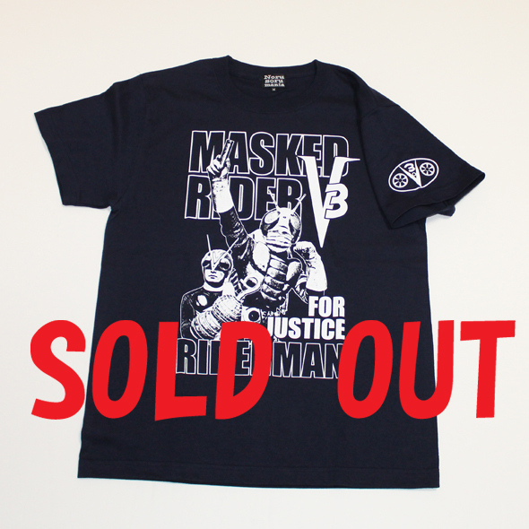 仮面ライダー「V3＆ライダーマン」S/STシャツ(ネイビー)