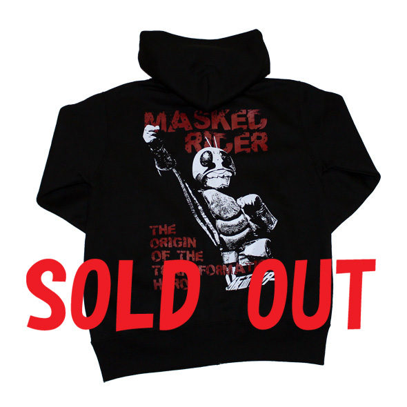 仮面ライダー「MASKED RIDER」ジップアップパーカー(ブラック)