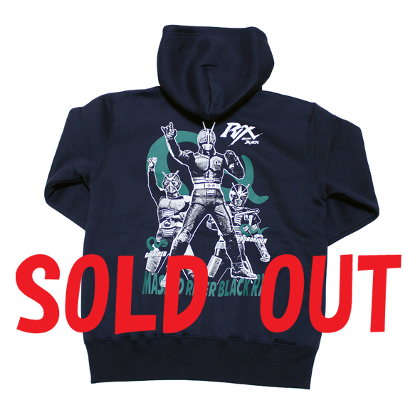 仮面ライダーBLACK RX「ポーズ」ジップアップパーカー(ネイビー)