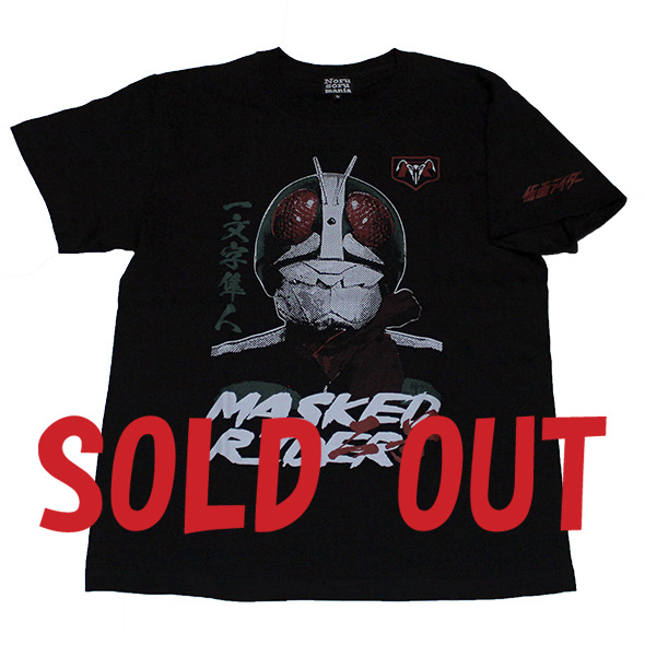 仮面ライダー「二号ライダーフェイス」Tシャツ(ブラック)