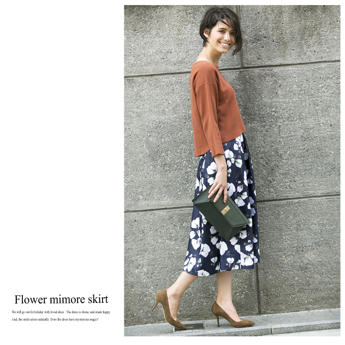 Flower Pattern Flare Skirt レディース 花柄 ミモレ スカート Sale品につき返品 交換 注文確定後の変更キャンセル不可
