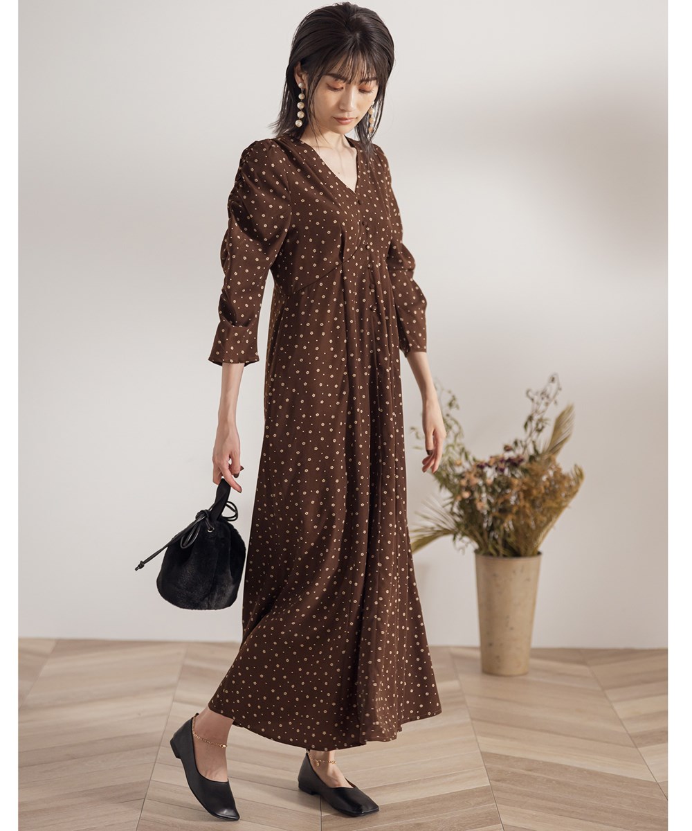 シャンブレータックフレアスカート