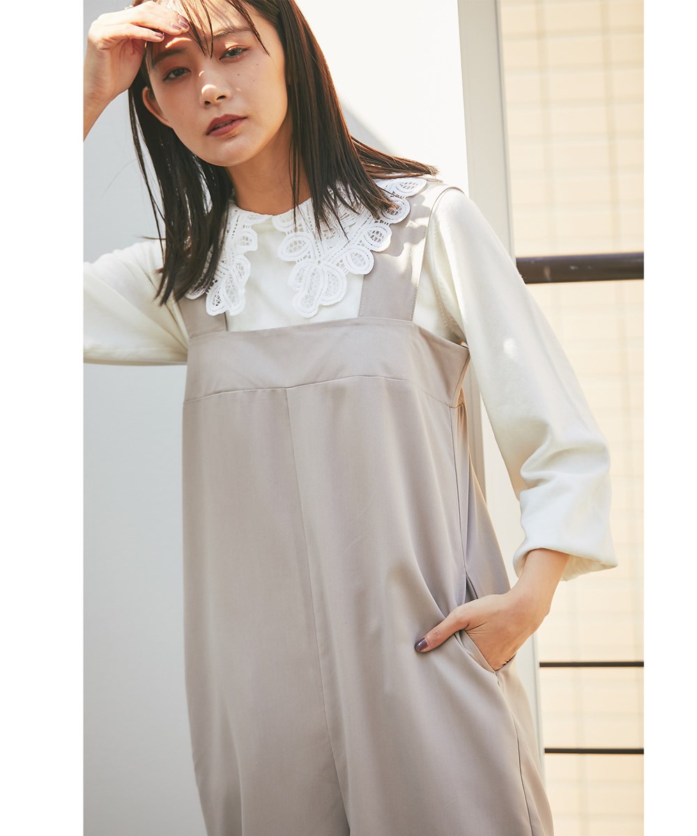 バックベルト付きサロペット