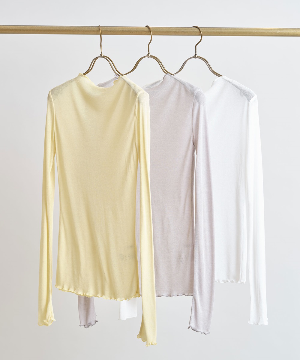 【SALE】シアーボトルネックトップス＊SALE品につき返品/交換/注文確定後の変更キャンセル不可＊