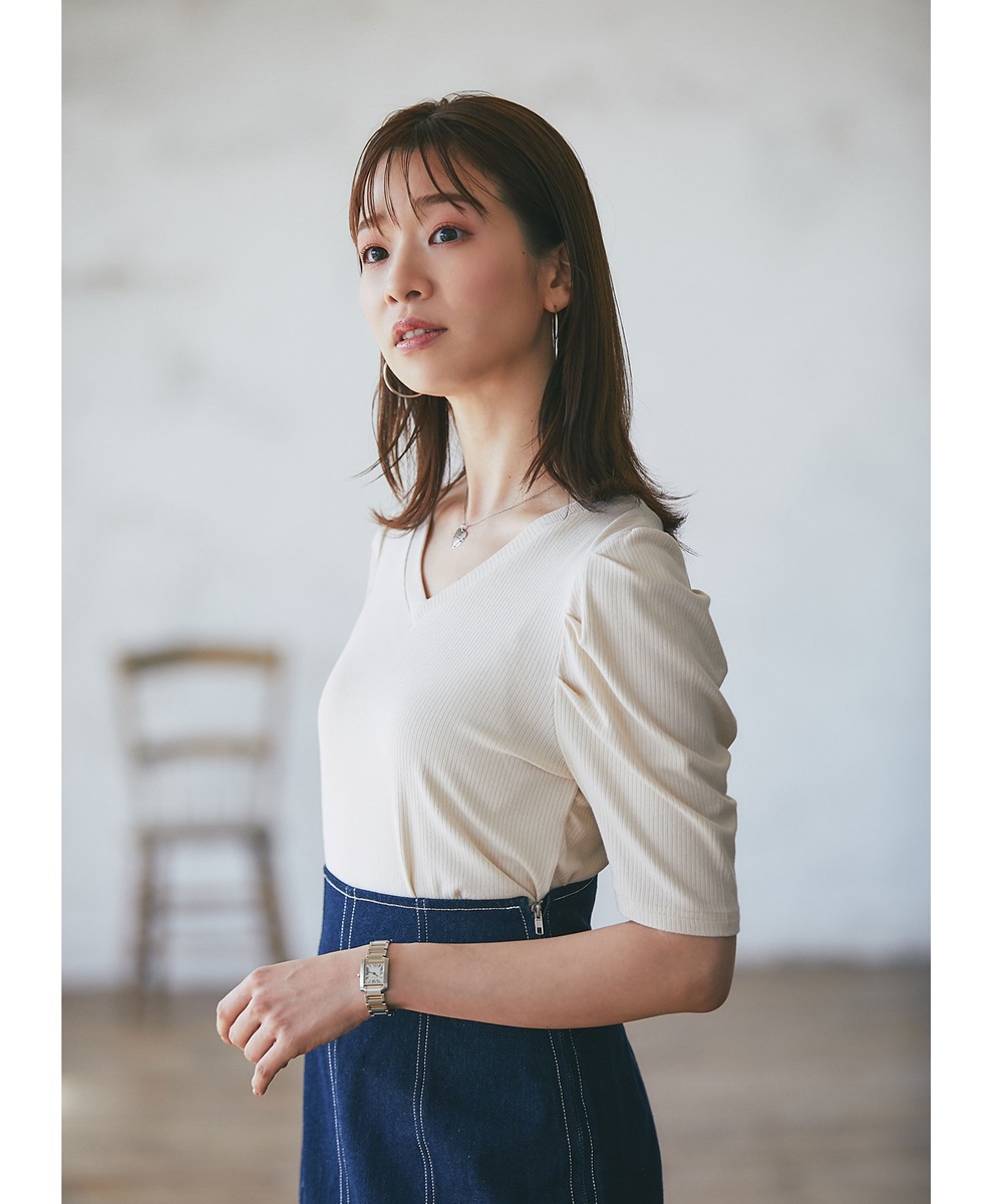 【石井亜美さんコラボ】前後2WAYテレコタックショルダープルオーバー