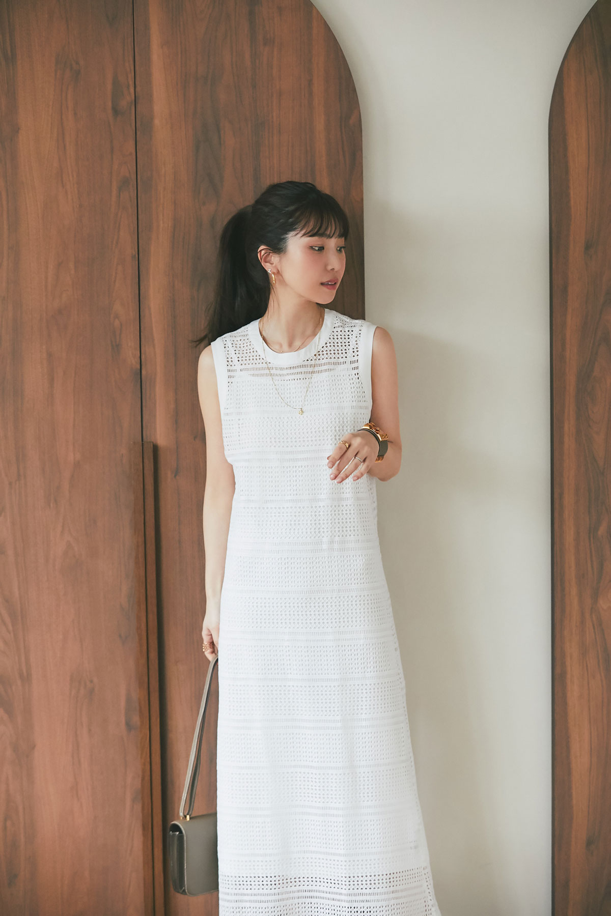 《マシェリコラボ》ラッセルレースロングワンピース