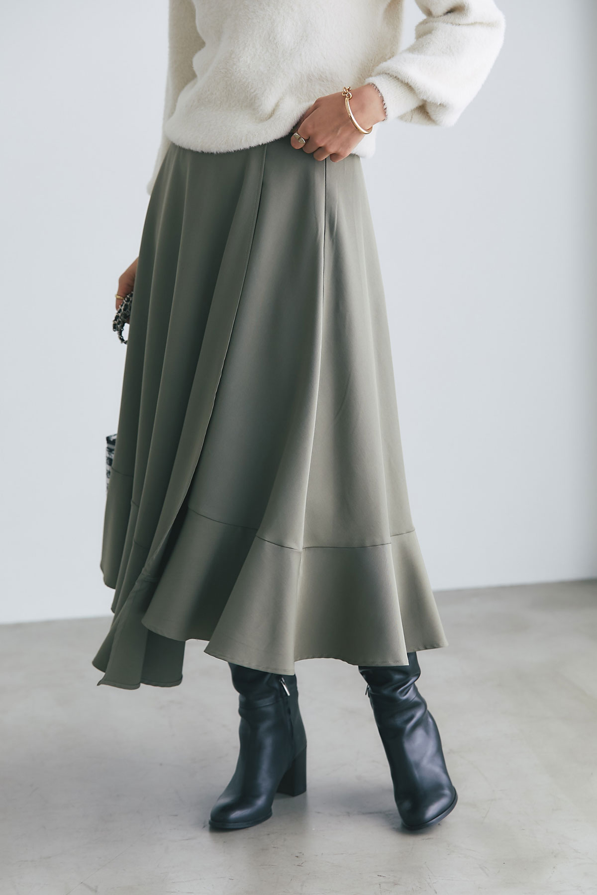 ラップ風フレアスカート※一部店舗のみ入荷