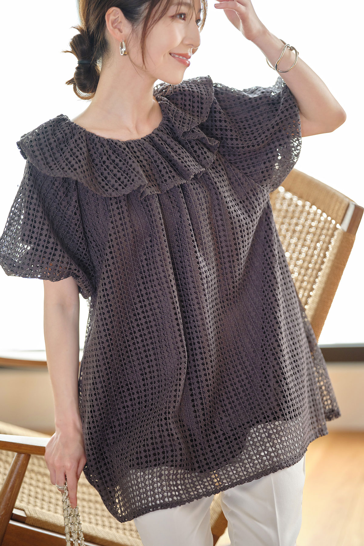 ラッセルレースブラウス※一部店舗のみ入荷