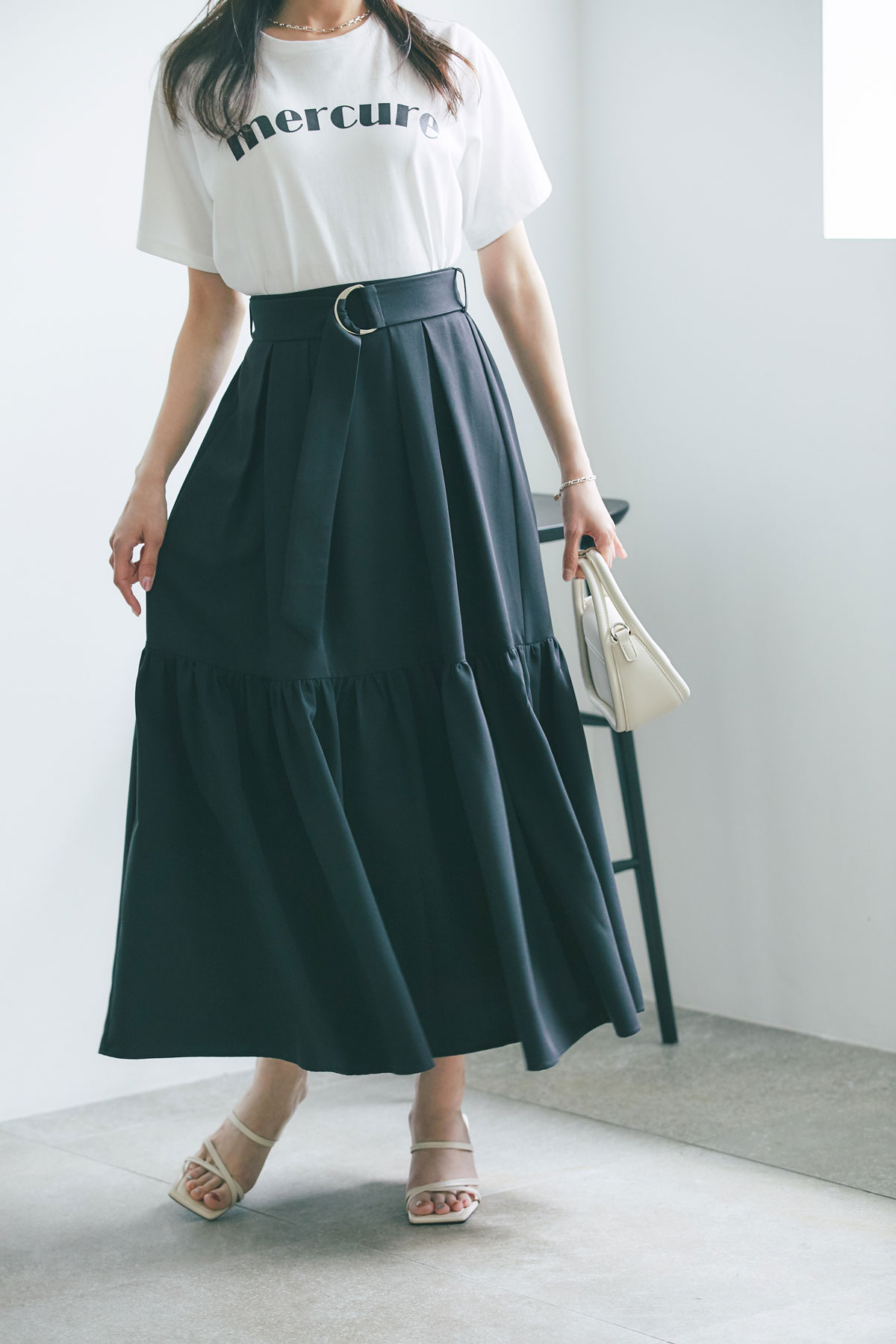 ウエストタックティアードスカート※一部店舗のみ入荷