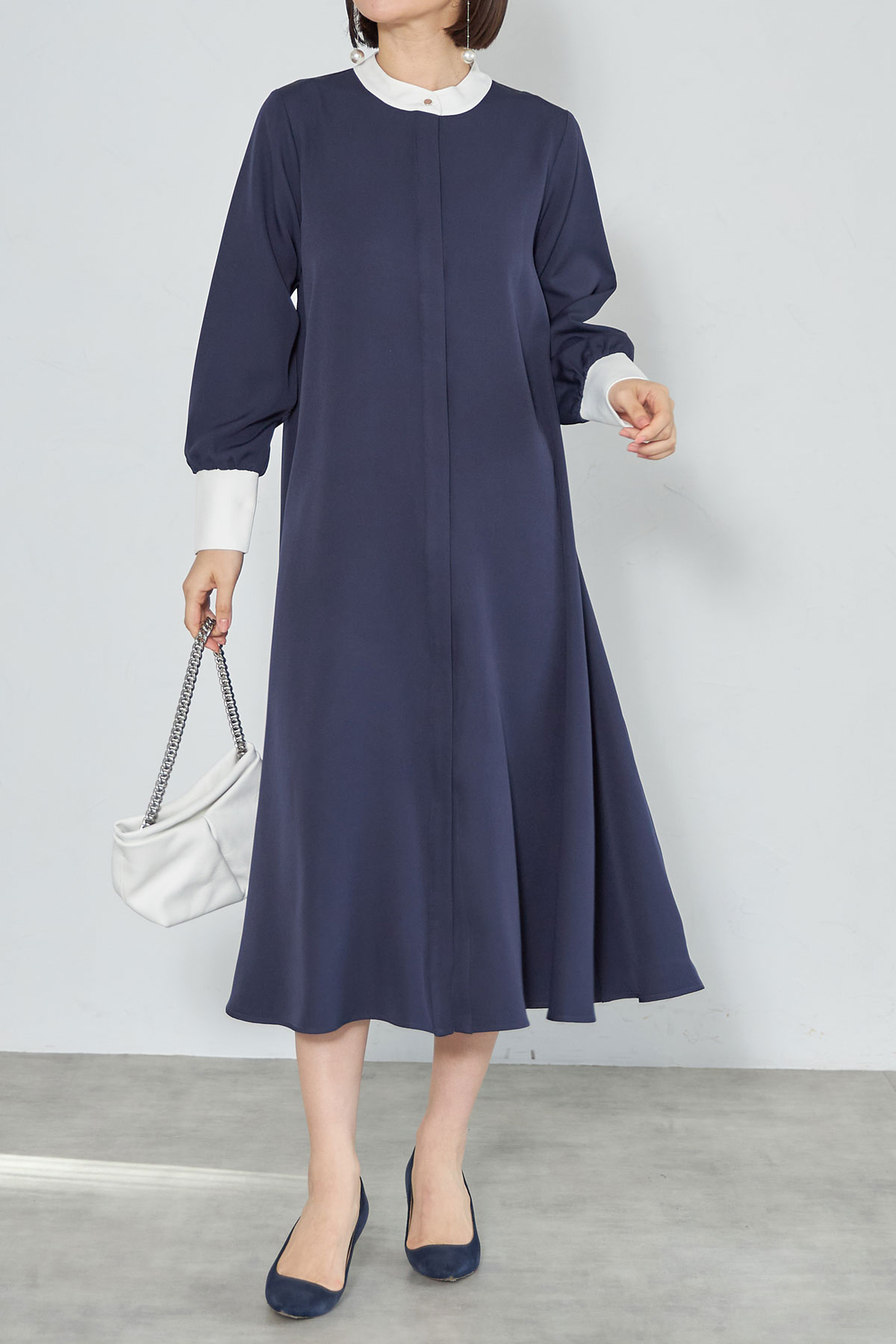 クレリックフレアシャツワンピース