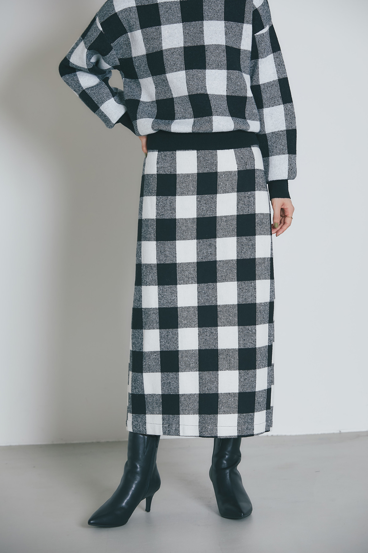 【2026 AUTUMN SALE】ブロックチェックタイトスカート＊SALE品につき返品/交換/注文確定後の変更キャンセル不可＊