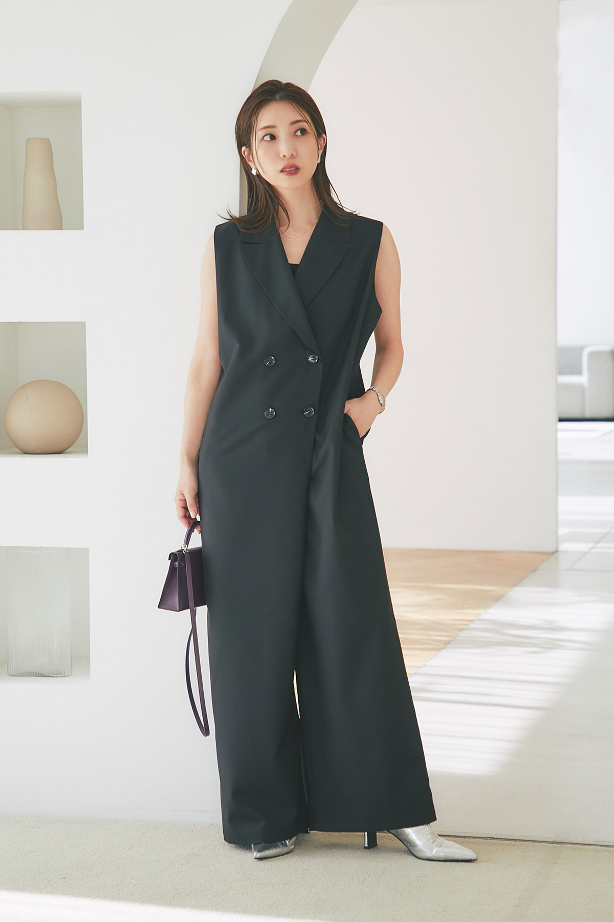 【7/5 SALE再値下げ！】【マシェリコラボ】ダブルテーラードオールインワン＊SALE品につき返品/交換/注文確定後の変更キャンセル不可＊