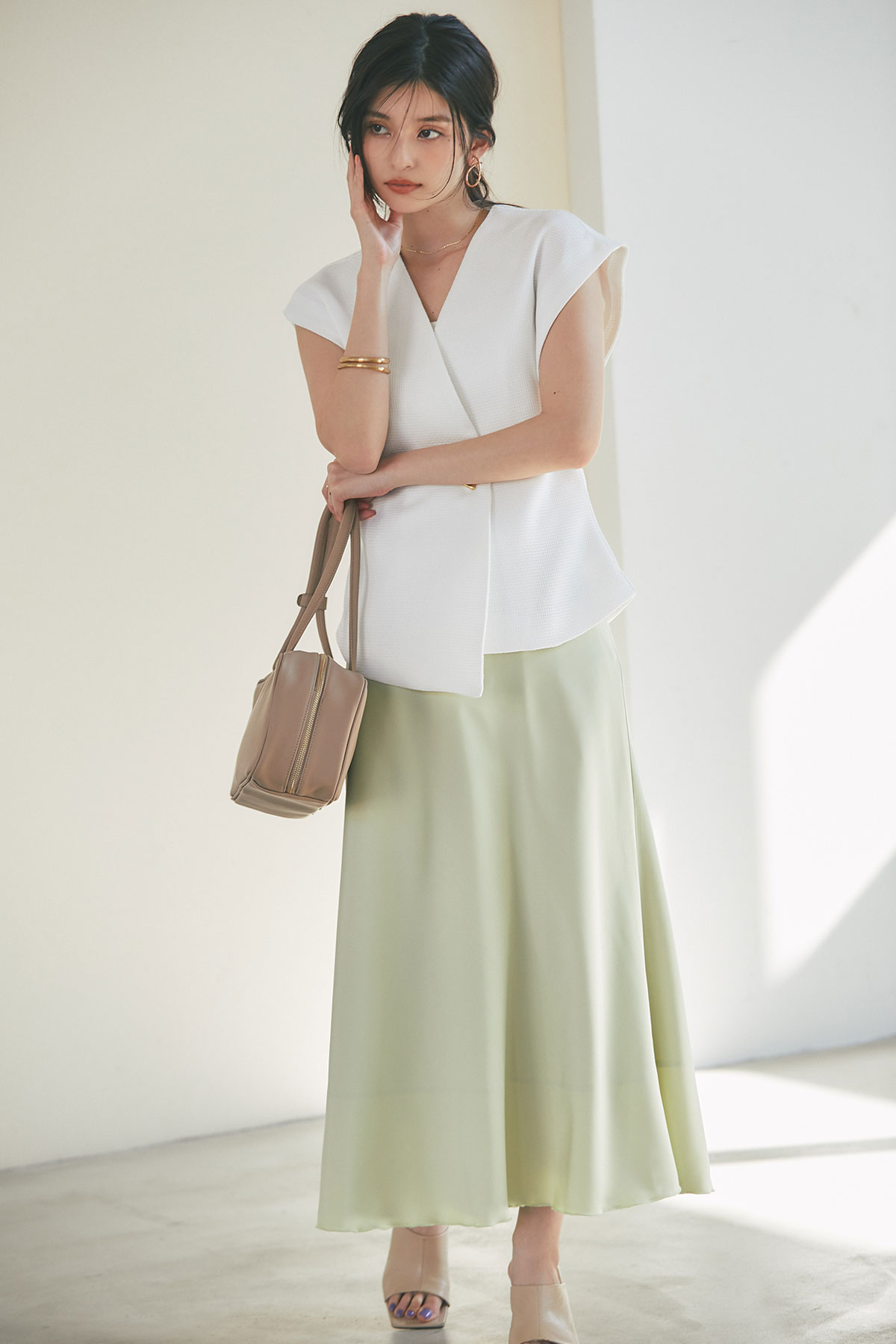 【SALE】サテンナロースカート＊SALE品につき返品/交換/注文確定後の変更キャンセル不可＊