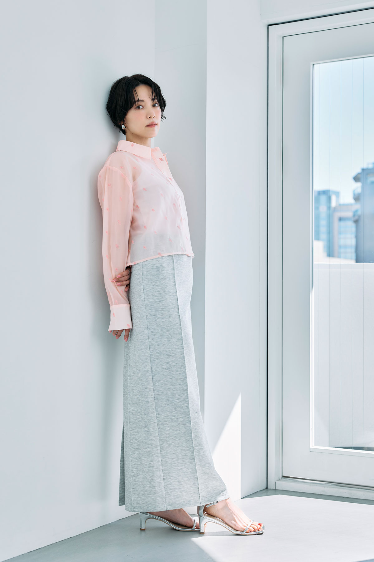 【7/5 SALE再値下げ！】【佐藤優里亜さん着用】スウェットライクボンディングタイトスカート＊SALE品につき返品/交換/注文確定後の変更キャンセル不可＊